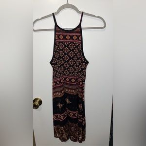 Short boho print dress